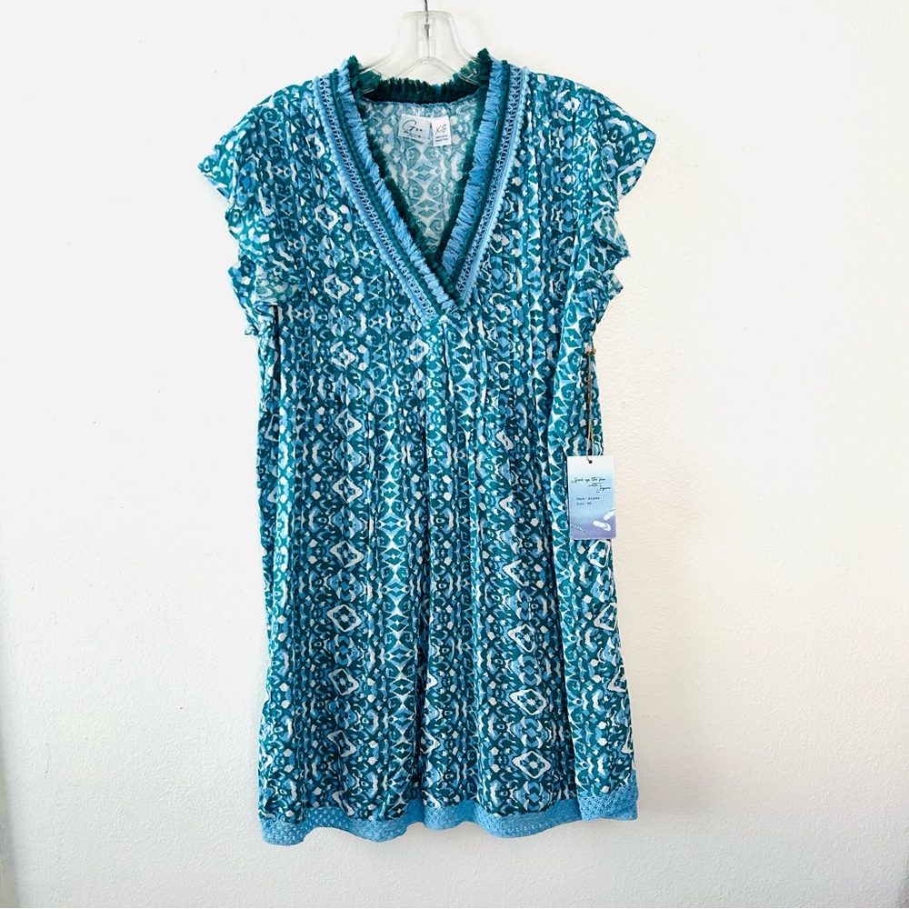 NWT Goa by Japna Dress Beachwear Resort Boho Flutter Sleeves XS